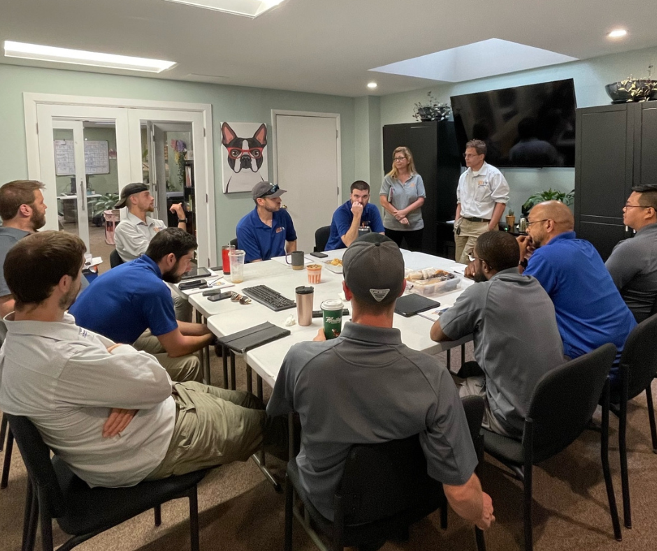 Master electrician leading training meeting on Philadelphia