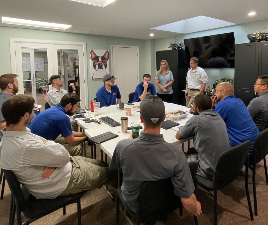 Master electrician leading training meeting on Philadelphia 