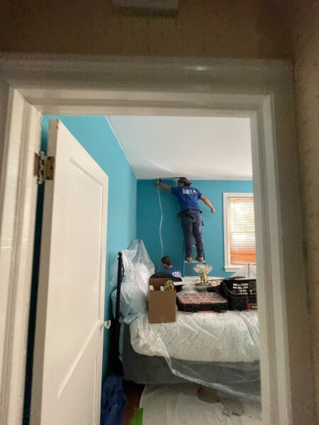 Fishing wire in bedroom